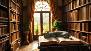 Enchanted Library with Cozy Corners – free AI stock image