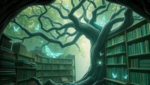 Enchanted Library Within a Tree – free AI stock image