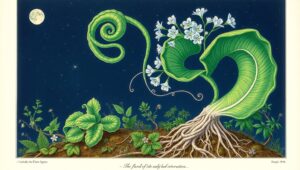 Enchanting Flora Under Starry Sky – free AI stock image