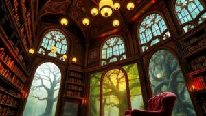 Enchanting Library of Floating Books – free AI stock image