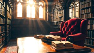 Enchanting Library of Lost Tales – free AI stock image