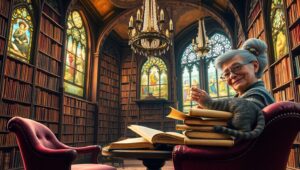 Enchanting Library with Cozy Corners – free AI stock image