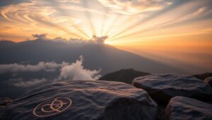 Enlightenment at Dawn’s Embrace – free AI stock image