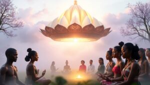 Enlightenment Through Collective Harmony – free AI stock image