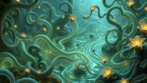 Ethereal Biomorphic Wonderland – free AI stock image