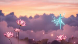 Ethereal Dance of the Lotus – free AI stock image
