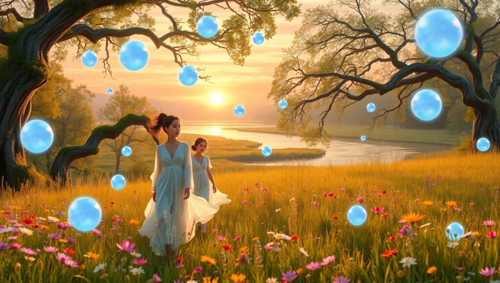Ethereal Energies in Tranquil Nature – free AI stock image