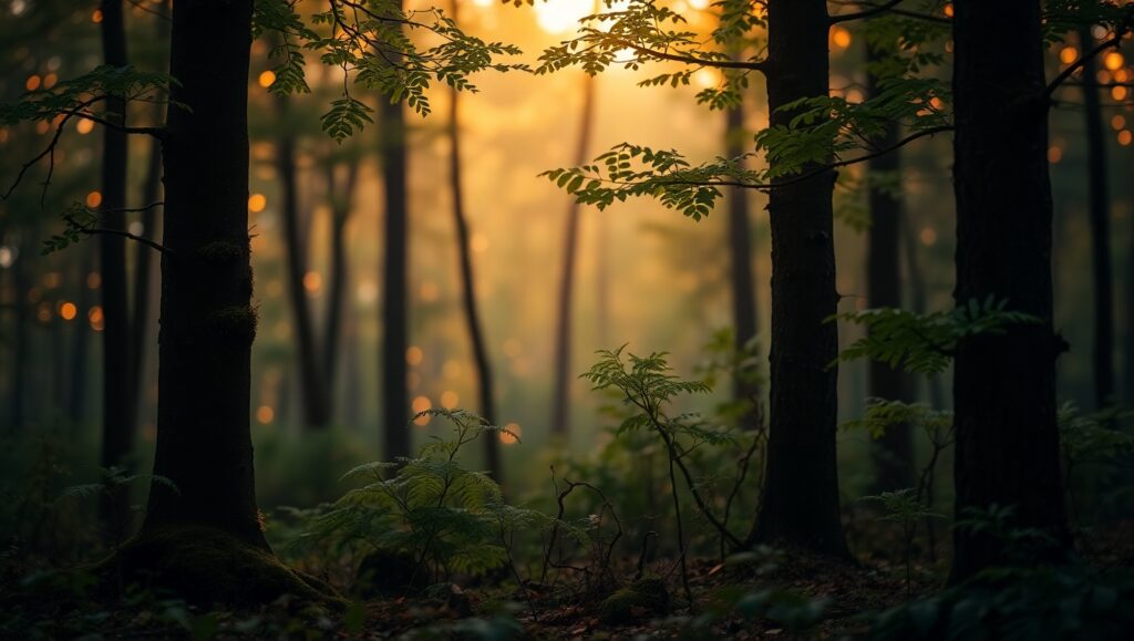 Ethereal Forest at Dusk – free AI stock image