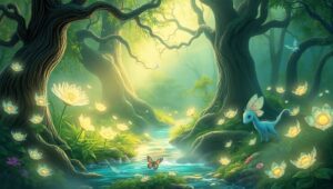 Ethereal Forest Glade of Dreams – free AI stock image