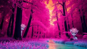 Ethereal Forest in Infrared Light zTy – free AI stock image