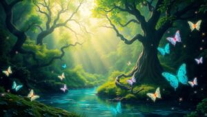 Ethereal Forest of Serenity 1DT – free AI stock image