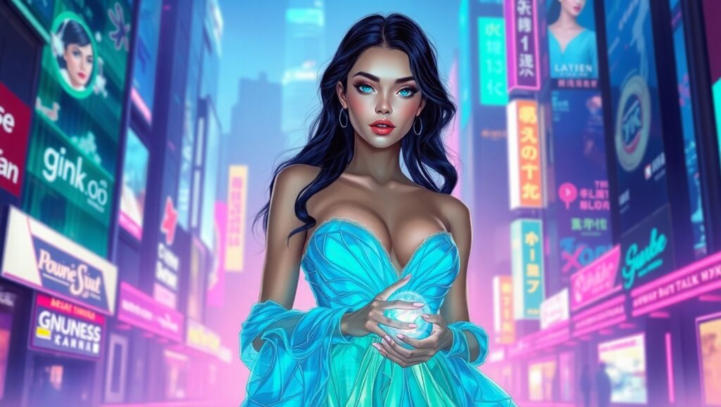 Ethereal Glow in Urban Fashion – free AI stock image