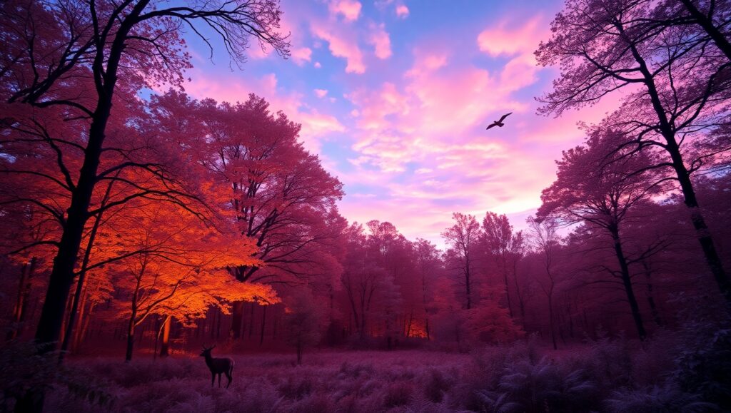 Ethereal Infrared Forest at Dusk – free AI stock image