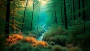 Ethereal Infrared Forest Escape – free AI stock image
