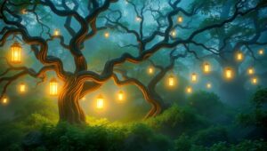 Ethereal Light in Nature – free AI stock image