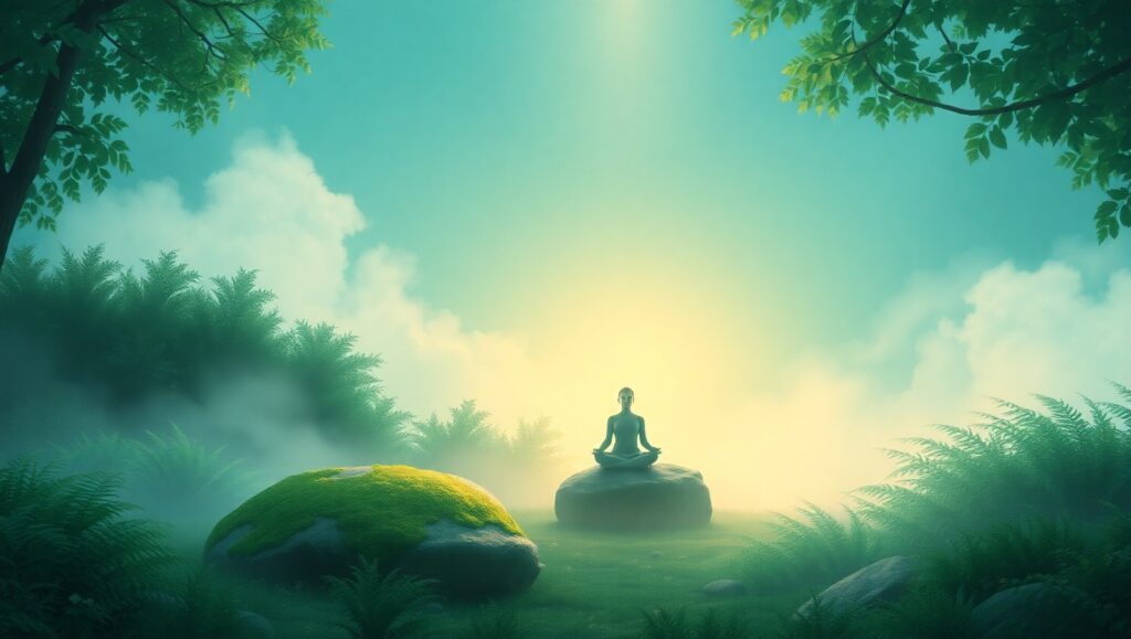 Ethereal Meditation Landscape – free AI stock image