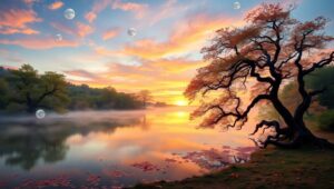 Ethereal Reflections of Serenity – free AI stock image