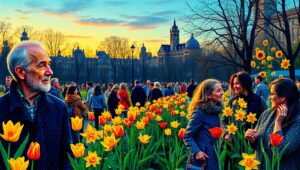 Evening Calm in the City Park – free AI stock image