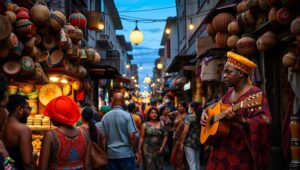Evening Market Life in the City – free AI stock image