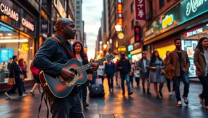Evening Serenade in the City – free AI stock image