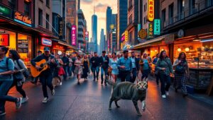 Evening Vibes in Urban Life – free AI stock image