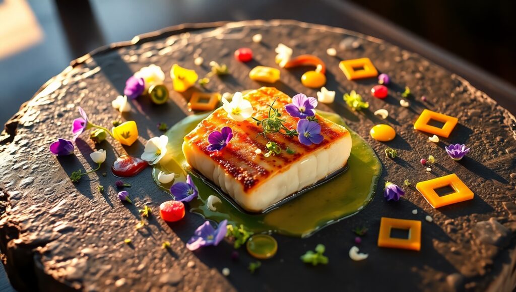 Exotic Flavors on a Slate Canvas – free AI stock image