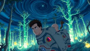 Exploration in an Alien Forest – free AI stock image
