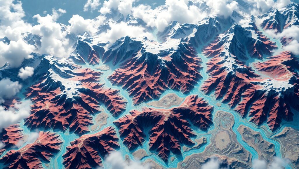 Fantastical Topographic Landscape Art – free AI stock image