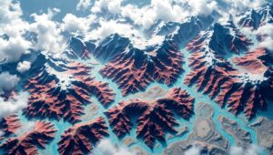 Fantastical Topographic Landscape Art – free AI stock image