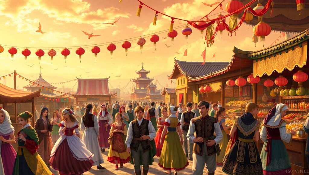 Festival of Traditional Costumes a3B – free AI stock image