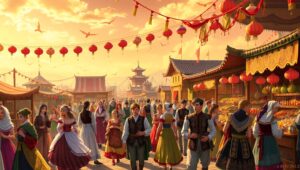 Festival of Traditional Costumes a3B – free AI stock image