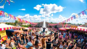 Festival Vibes from Above – free AI stock image