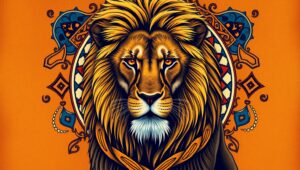 Fierce Lion Tribal Tattoo Design – free AI stock image