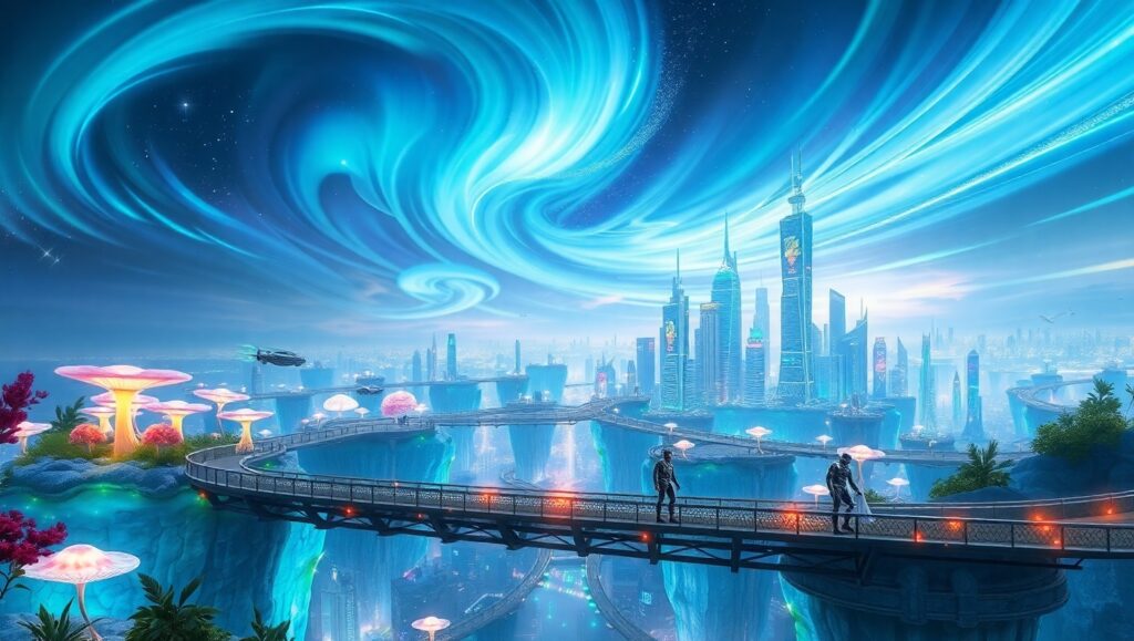 Floating City of the Future olN – free AI stock image