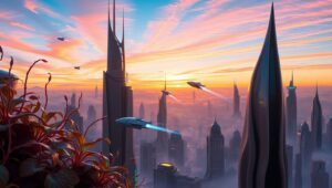 Floating City of Tomorrow IBm – free AI stock image
