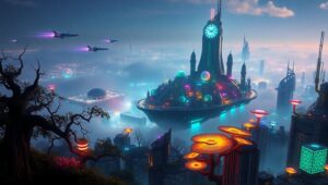 Floating City of Tomorrow Vo2 – free AI stock image