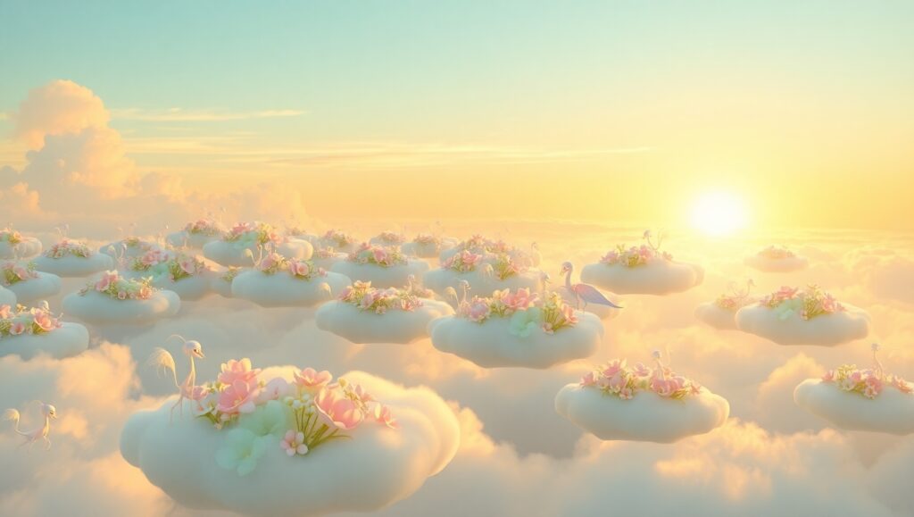 Floating Garden of Ethereal Beauty – free AI stock image