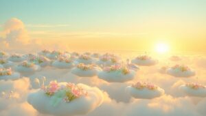 Floating Garden of Ethereal Beauty – free AI stock image