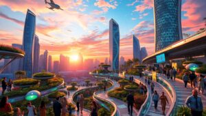 Floating Gardens of Tomorrow – free AI stock image