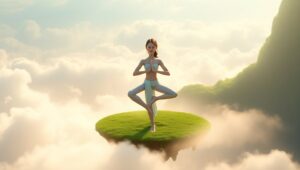 Floating Island Yoga Serenity – free AI stock image