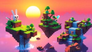 Floating Islands and Quirky Creatures – free AI stock image