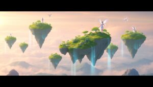 Floating Islands in a Dreamy – free AI stock image