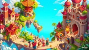 Floating Isles of Cultural Unity – free AI stock image