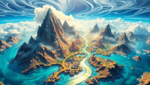 Floating Landscapes of Imagination – free AI stock image