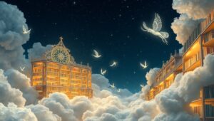 Floating Library of Ethereal Creatures – free AI stock image