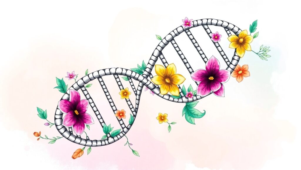 Floral DNA: Nature’s Molecular Harmony – free AI stock image