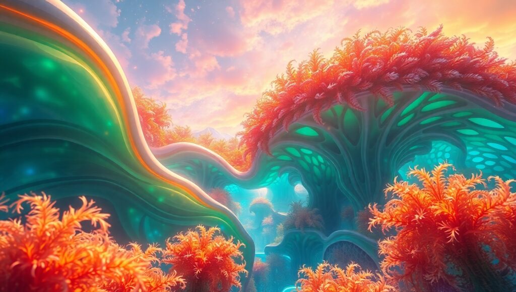 Flowing Forms of Nature’s Essence – free AI stock image