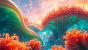 Flowing Forms of Nature’s Essence – free AI stock image