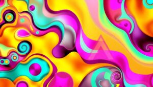 Fluid Geometry in Bold Colors – free AI stock image