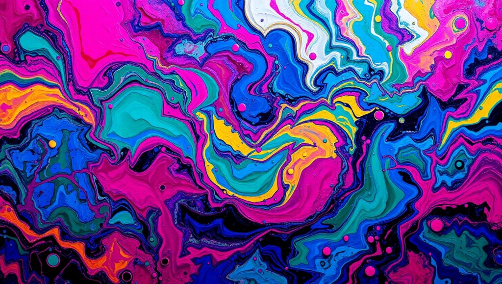 Fluid Geometry in Vibrant Colors 7kO – free AI stock image